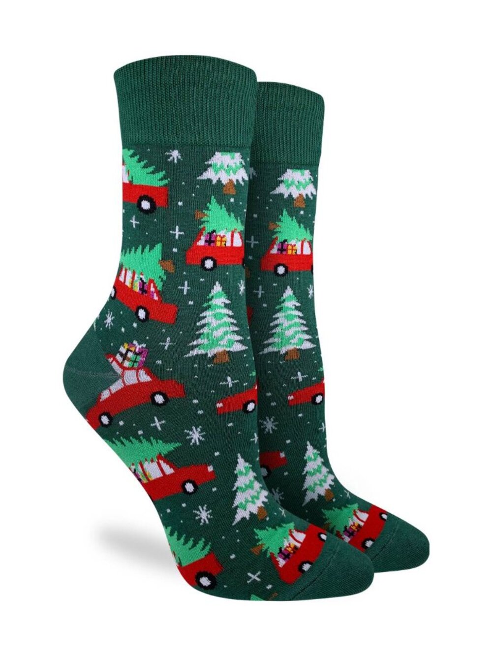 Women's Good Luck Sock Crew Socks | Christmas Trees Socks | NWT